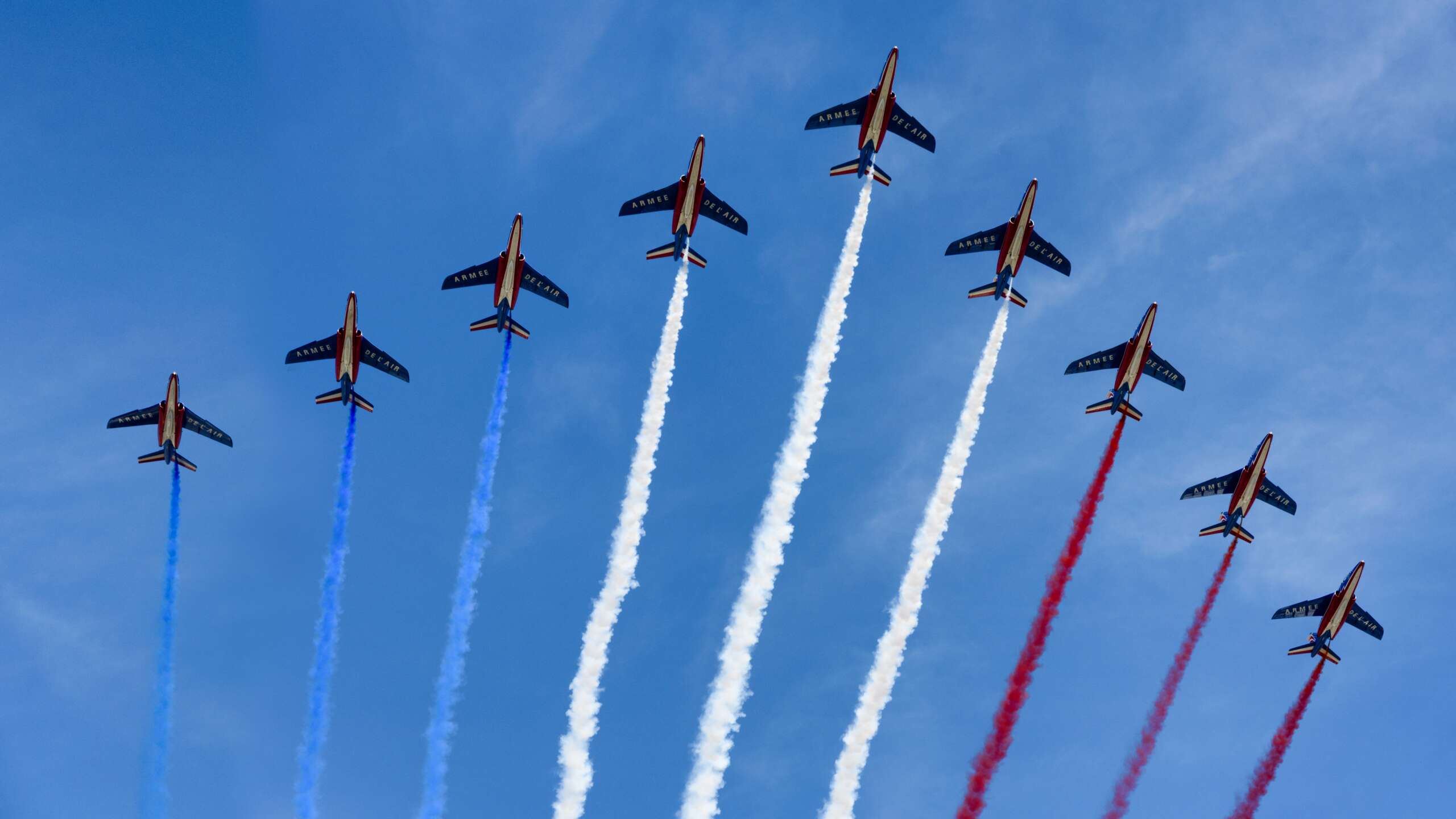 red white blue fighter jets